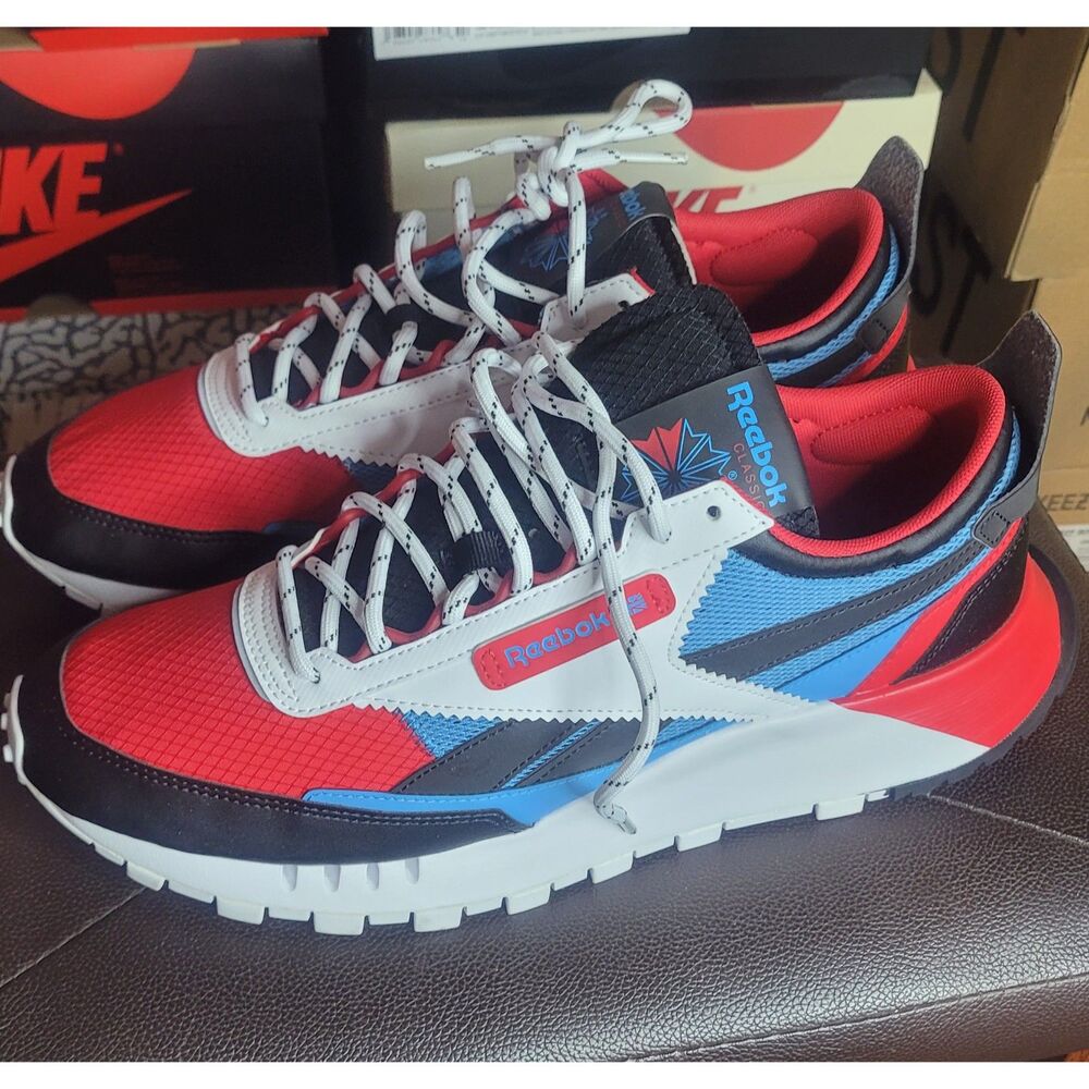 Reebok Classic Legacy Sneakers Red Blue White Unisex Size 10.5 GZ3860 w/ Box